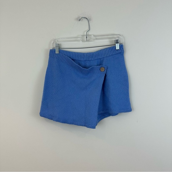 Free People Pants - Free People Beach Blue Knit Skort Wrap Shorts Size Small Women's